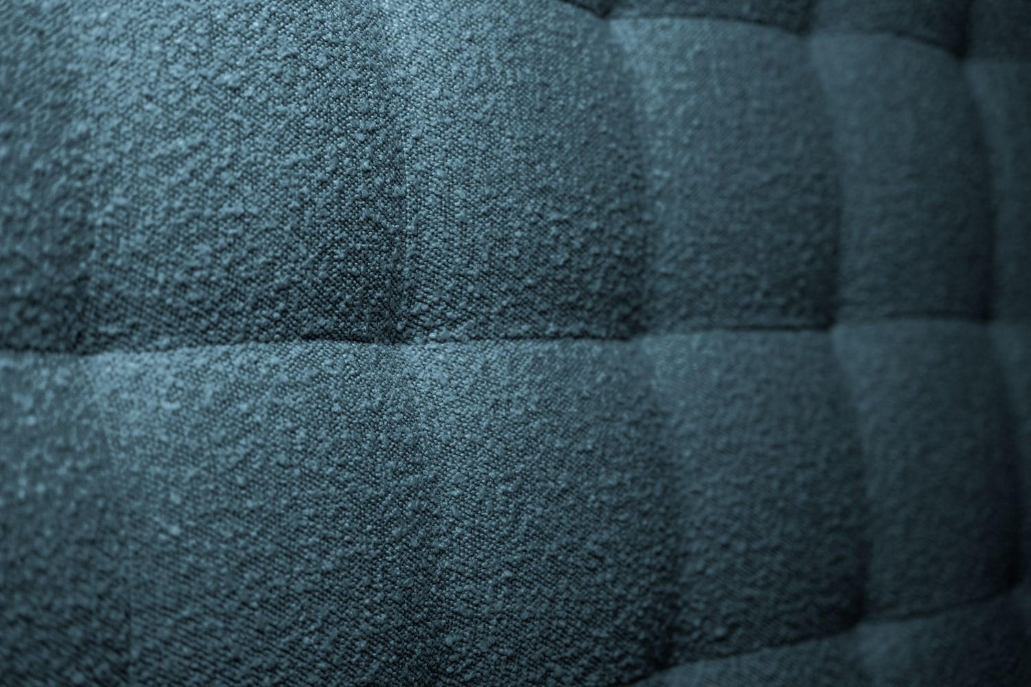 KOPFTEIL gepolstert - Gesteppt – blauer Bouclé-Stoff - 150 cm - Blau/Beige, Holz (150/120/10cm) - Sommeil de Plomb