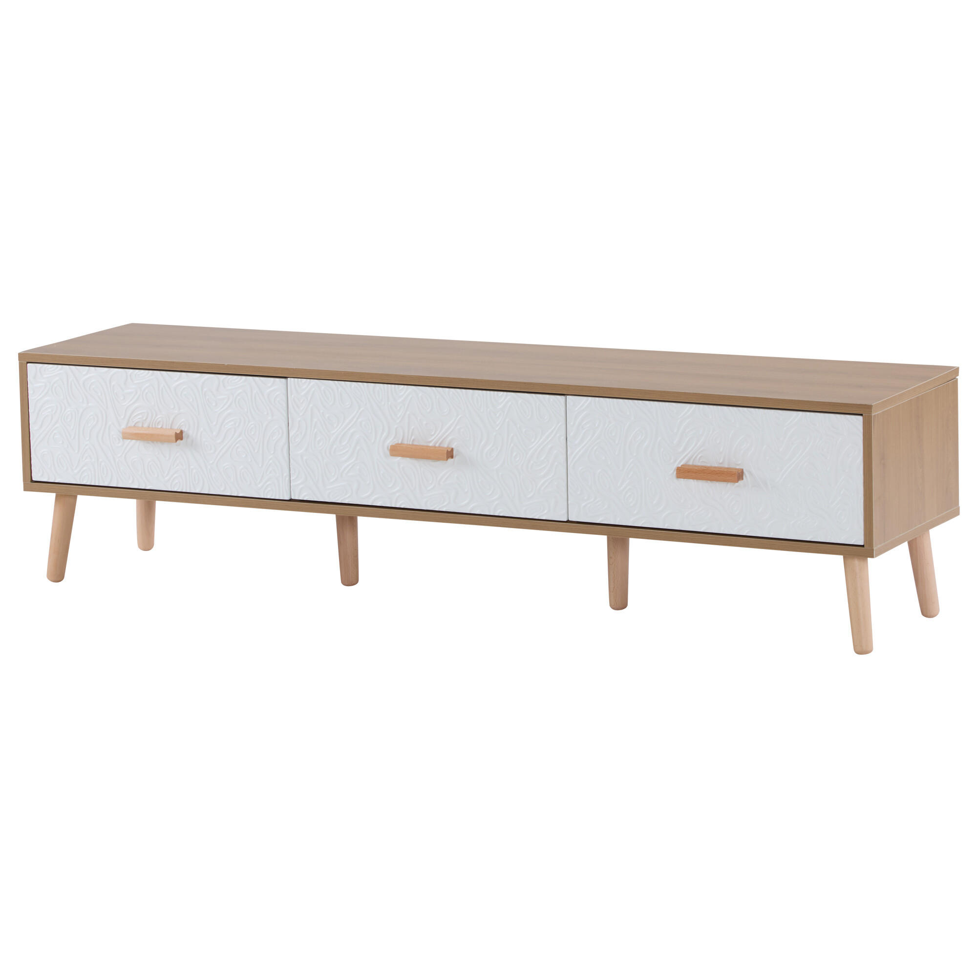TV-MÖBEL Heller Holzoptik 150/35/39 cm - Braun, Holzwerkstoff (35/39/150cm) - Urban Meuble
