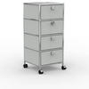 BÜRO-ROLLCONTAINER, Metall, 40 cm, 4 Schubladen, Lichtgrau - Chromfarben/Silberfarben, Metall (40/89.8/39.7cm) - Versee