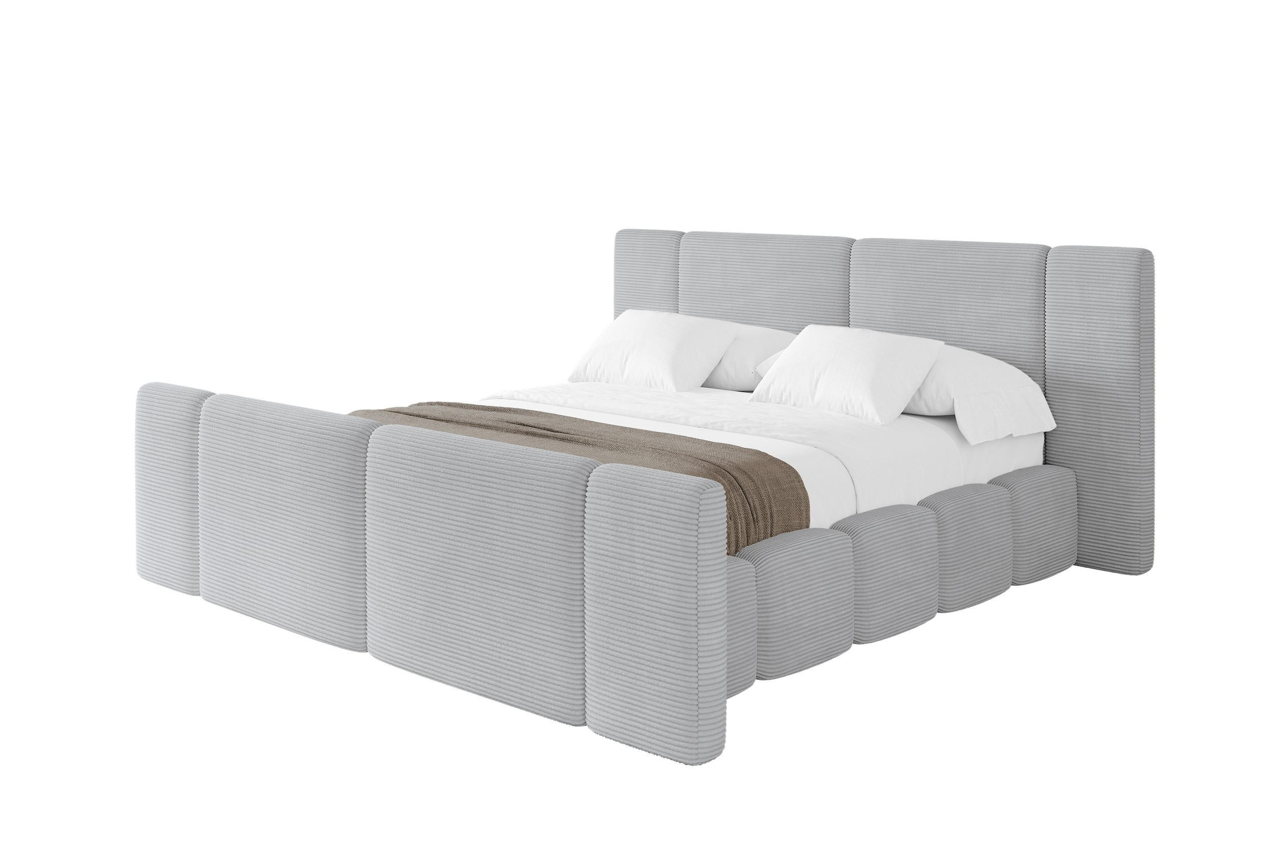 POLSTERBETT mit Bettkasten, Fußteil und Lattenrost, Boxbett ohne Matratze - NILO-Z 200x200 Grau - Anthrazit, Holzwerkstoff/Textil (200/200cm) - ALTDECOR