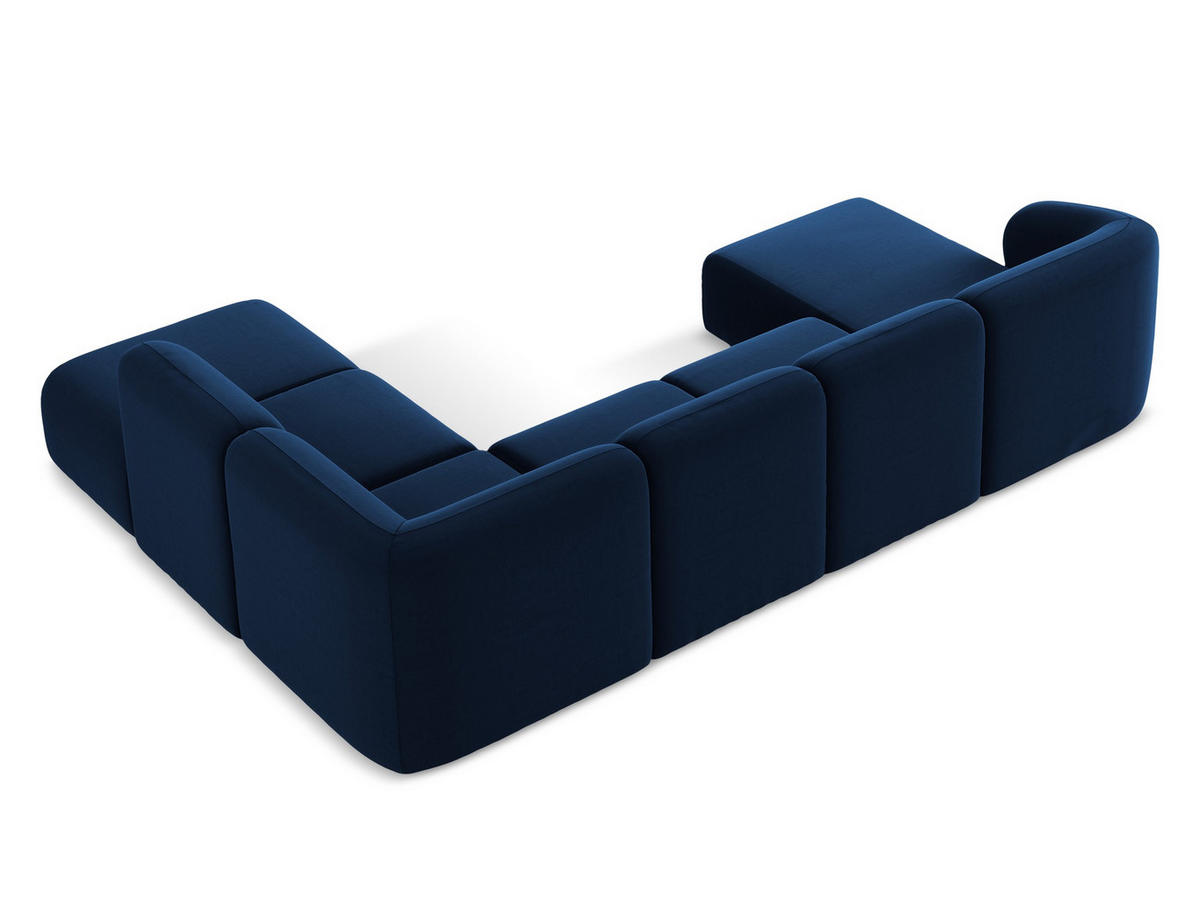 ECKSOFA Links Bouclé Stoff Beige - Sandfarben/Schwarz, Holzwerkstoff/Kunststoff (248/166cm) - Makamii