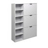 SCHUHSCHRANK Erna 95x25x126 Kreidegrau matt Lack - Hellgrau, Holzwerkstoff (95/126/25cm) - 58aufmkessel