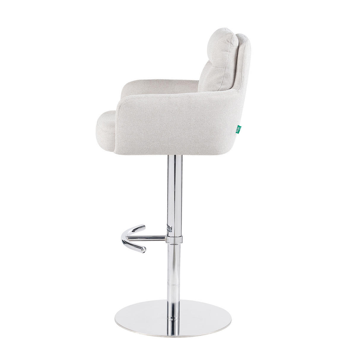 BARHOCKER Leo - Chromfarben/Creme, Textil/Metall (54/96/57cm) - DUBI Möbel