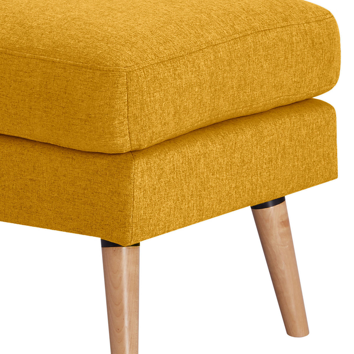 POLSTERHOCKER - Gelb, Holz/Birkenholz (72/47/49cm) - home24