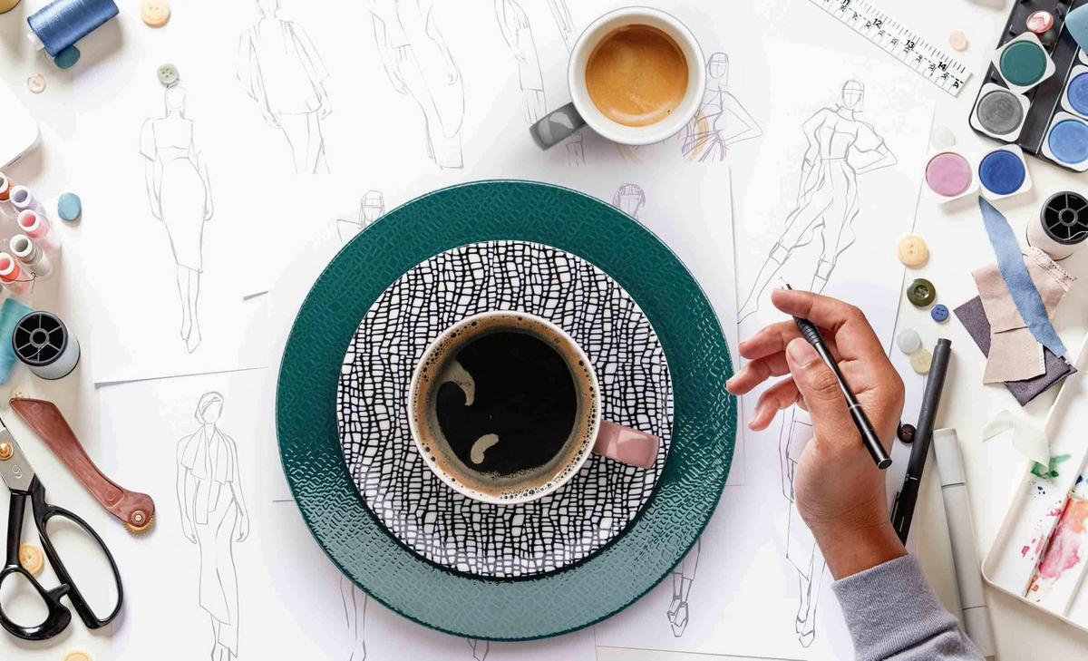 MILCHKAFFEETASSEN Life Fashion Glamorous Black 370 ml 6er Set - Schwarz, Keramik (0.37L) - Seltmann Weiden