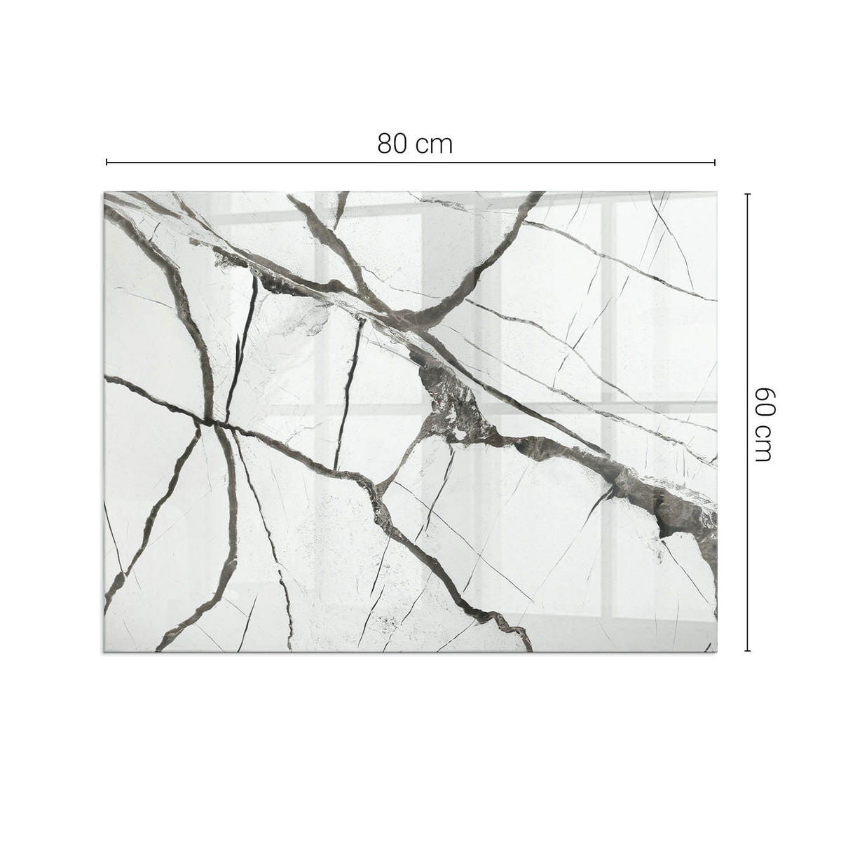 GLASPLATTE für Kamin 80x60 cm Weiß - Weiß, Glas (80/60/0.4cm) - ArtPrintCave