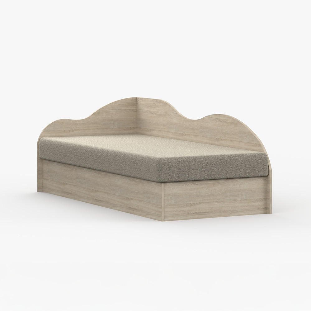 imoebel24 Bett Sonoma Eiche, Beige