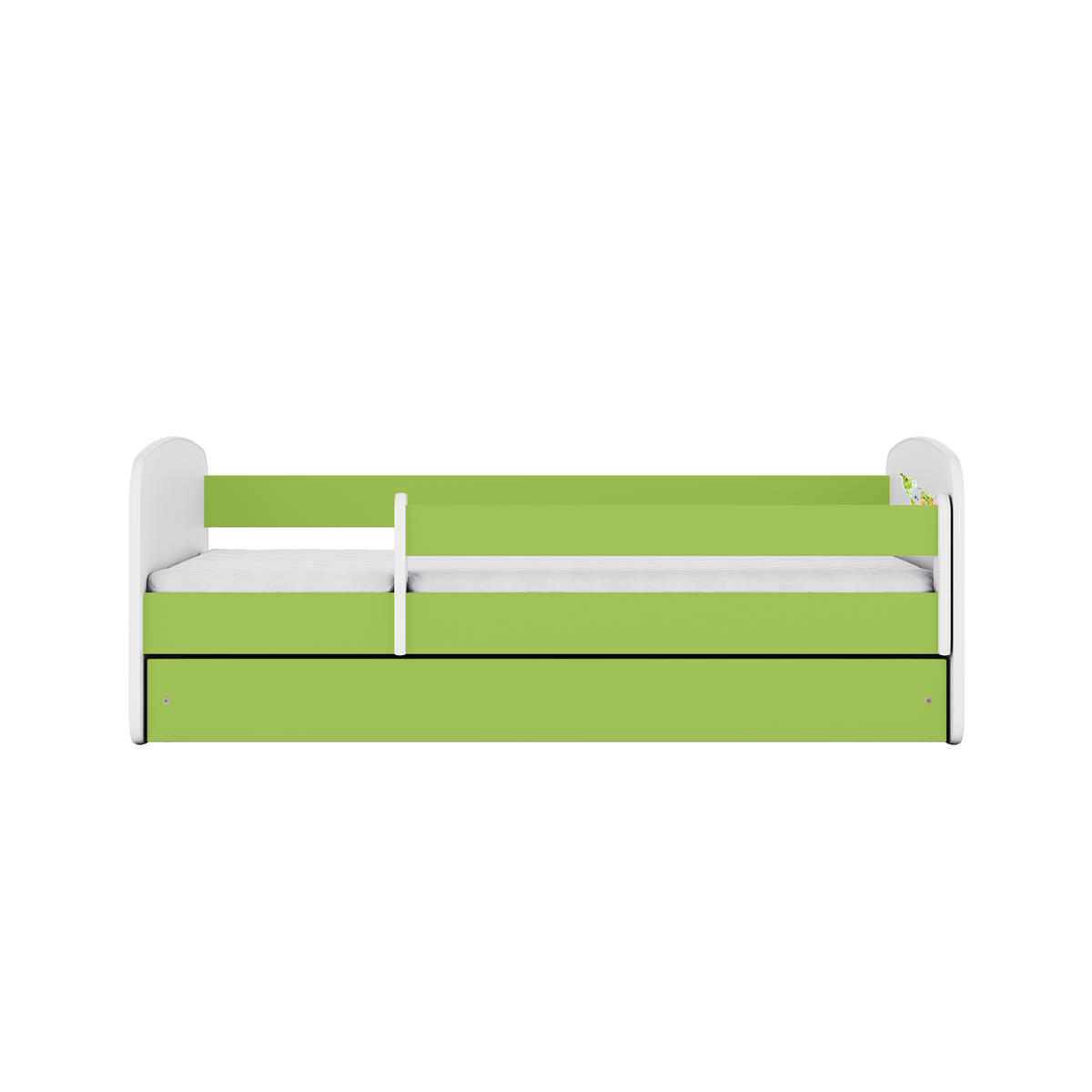 KINDERBETT Karte mit Schublade und Matratze 160/80 - Grün, Holzwerkstoff (80/160cm) - RAUMHIRSCH FURNITURE