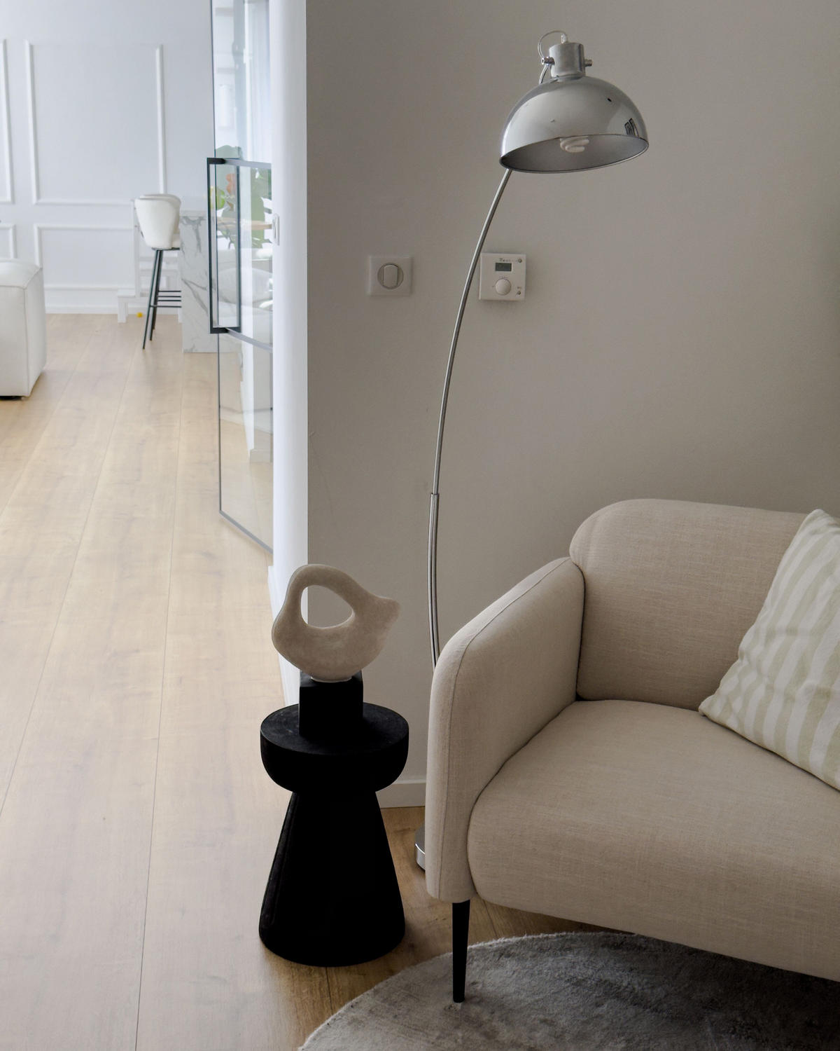 LAMPĂ DE PODEA Dintel 25/25/155 cm - argintiu, metal (25/25/155cm) - Beliani
