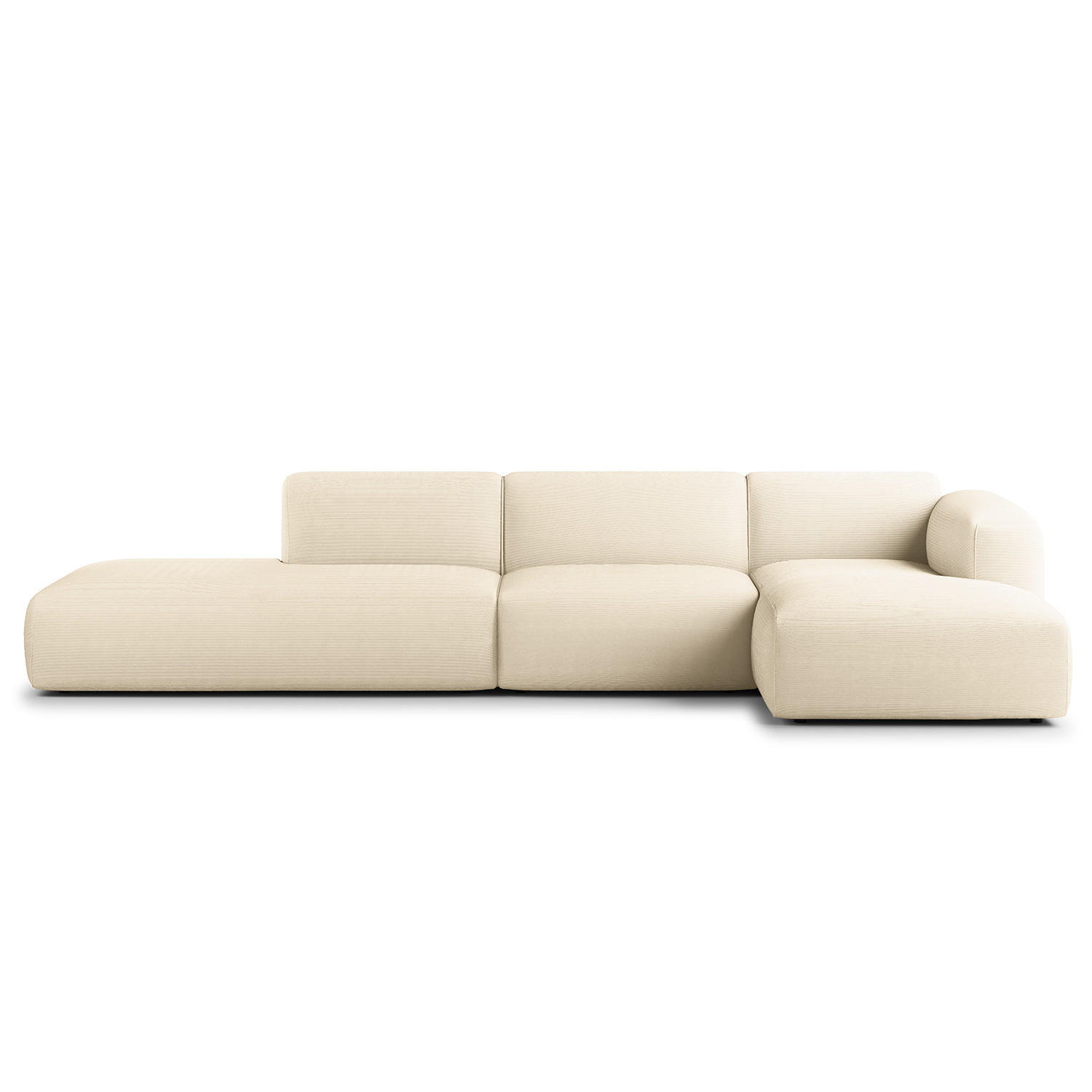 ECKSOFA mit Chaiselongue - Beige/Schwarz, Textil (290/173cm) - home24