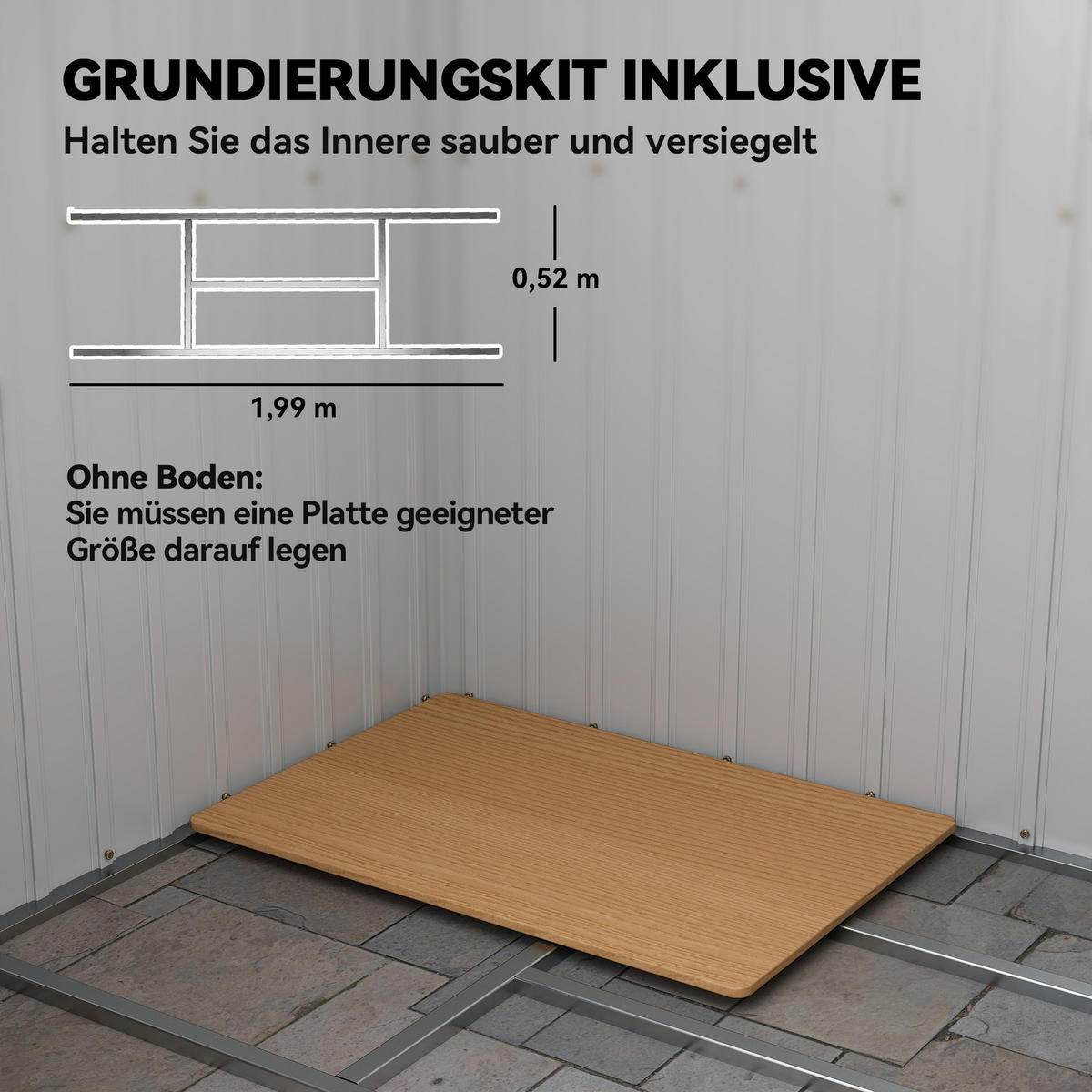 METALL Gerätehaus 2,42 m², Geräteschuppen mit Pultdach Doppelschiebetür - Dunkelgrau, Metall (130/172/213cm) - Outsunny