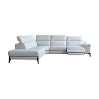 ECKSOFA Texas Echtleder mit 1 x Relaxfunktion Weiß - Weiß, Leder/Metall (274/238cm)