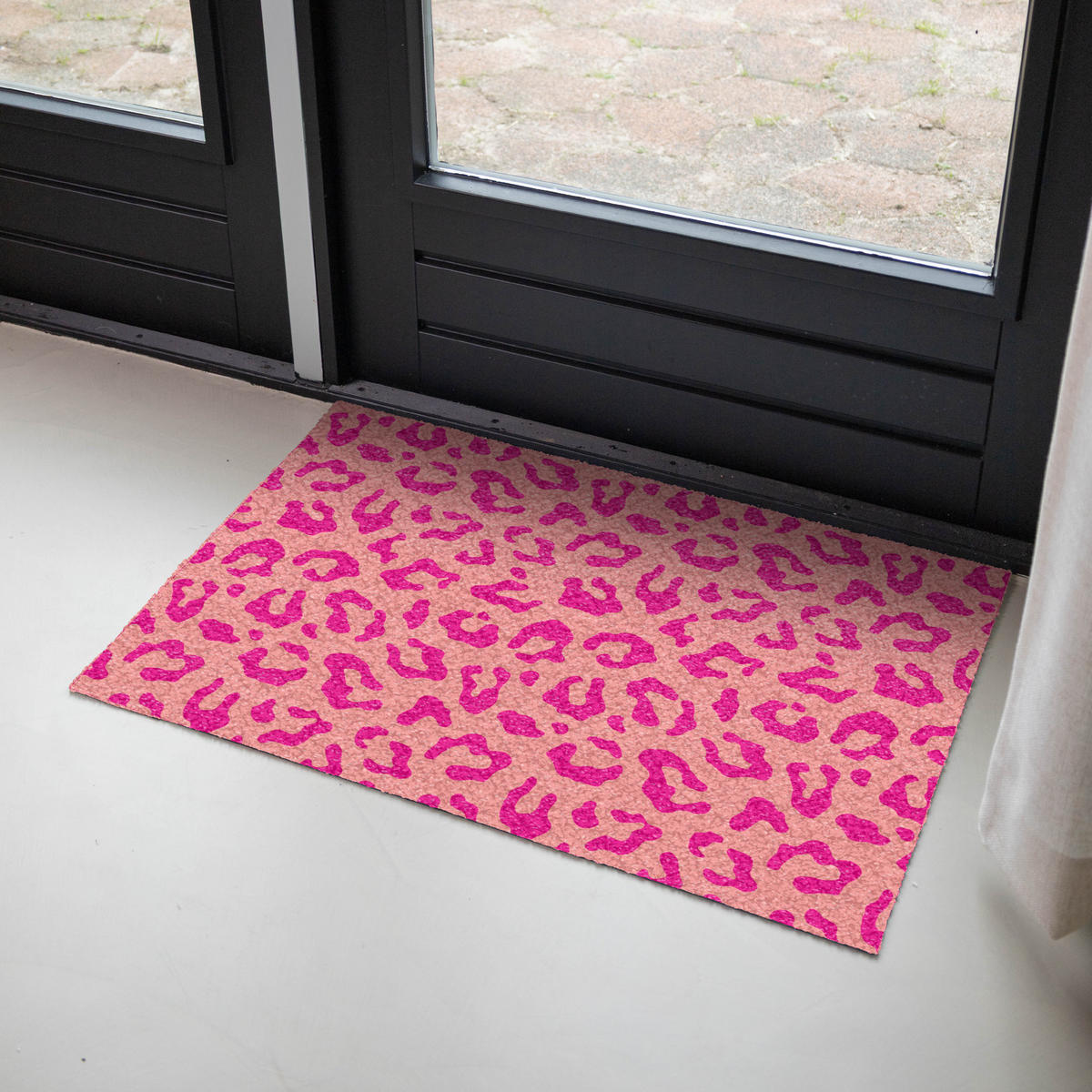 ROHOŽKA Potlač pantera - Ružová - Zvieracia potlač - Minimalistická 90x60 cm - pink, plast (90/60cm) - MuchoWow