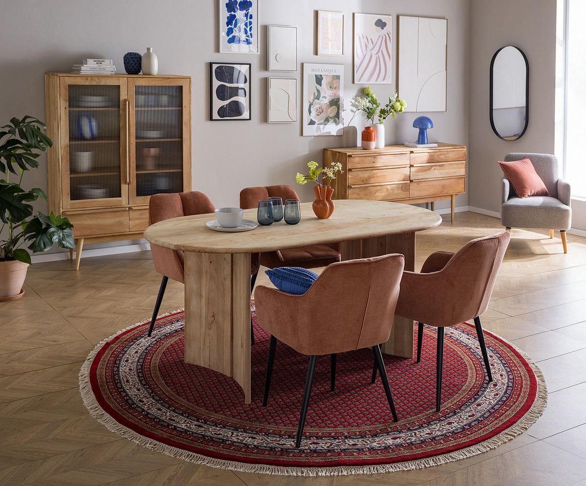 MASSIVER ESSTISCH - Akazie - Akaziefarben, Holz (90/180/77cm) - home24