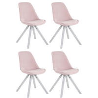STUHL 4er Set Samt pink - Pink, Textil (48/84/56cm) - CLP