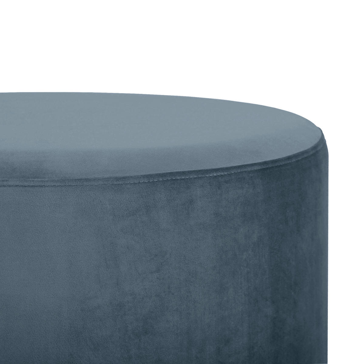 SITZPUFF Charlotte II aus Samt in Celadonblau und goldfarbenem Metall - Hellblau, Holzwerkstoff/Textil (60/40/60cm) - Sicaan