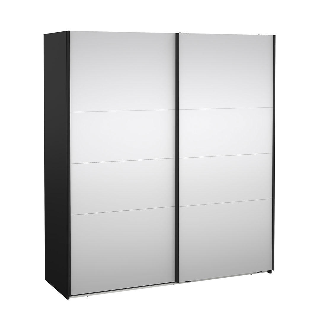 SCHIEBETÜRENSCHRANK, Catania, Schwarz, Holzwerkstoff, 179 x 67 x 201 cm - Schwarz, Holzwerkstoff (179/201/67cm) - ebuy24
