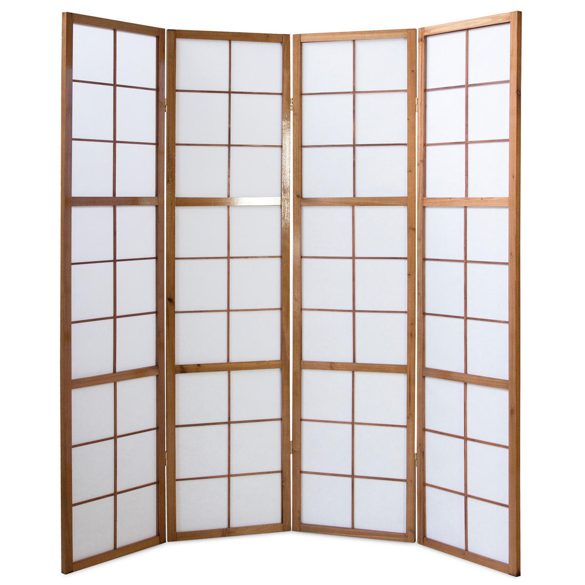 PARAVENT 4-tlg. 176/175 cm Braun Shoji - Braun, Holz (176/175/2cm) - Homestyle4u