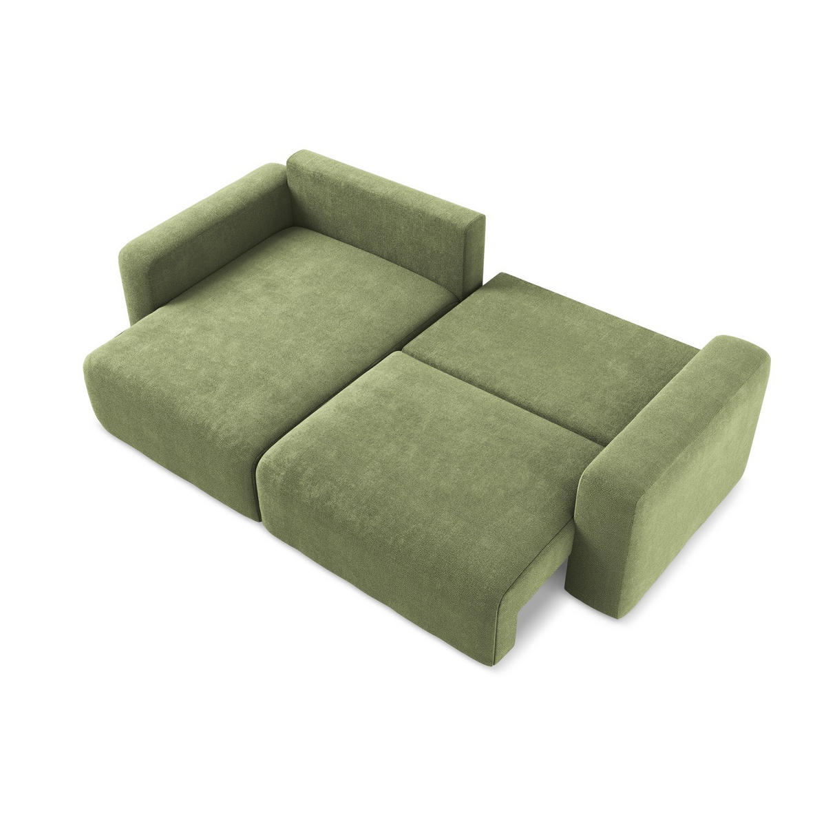 ECKSOFA mit Schlaffunktion links Chenille Stoff Grün - Schwarz/Grau, Kunststoff/Textil (149/244cm) - LaMiaSofa
