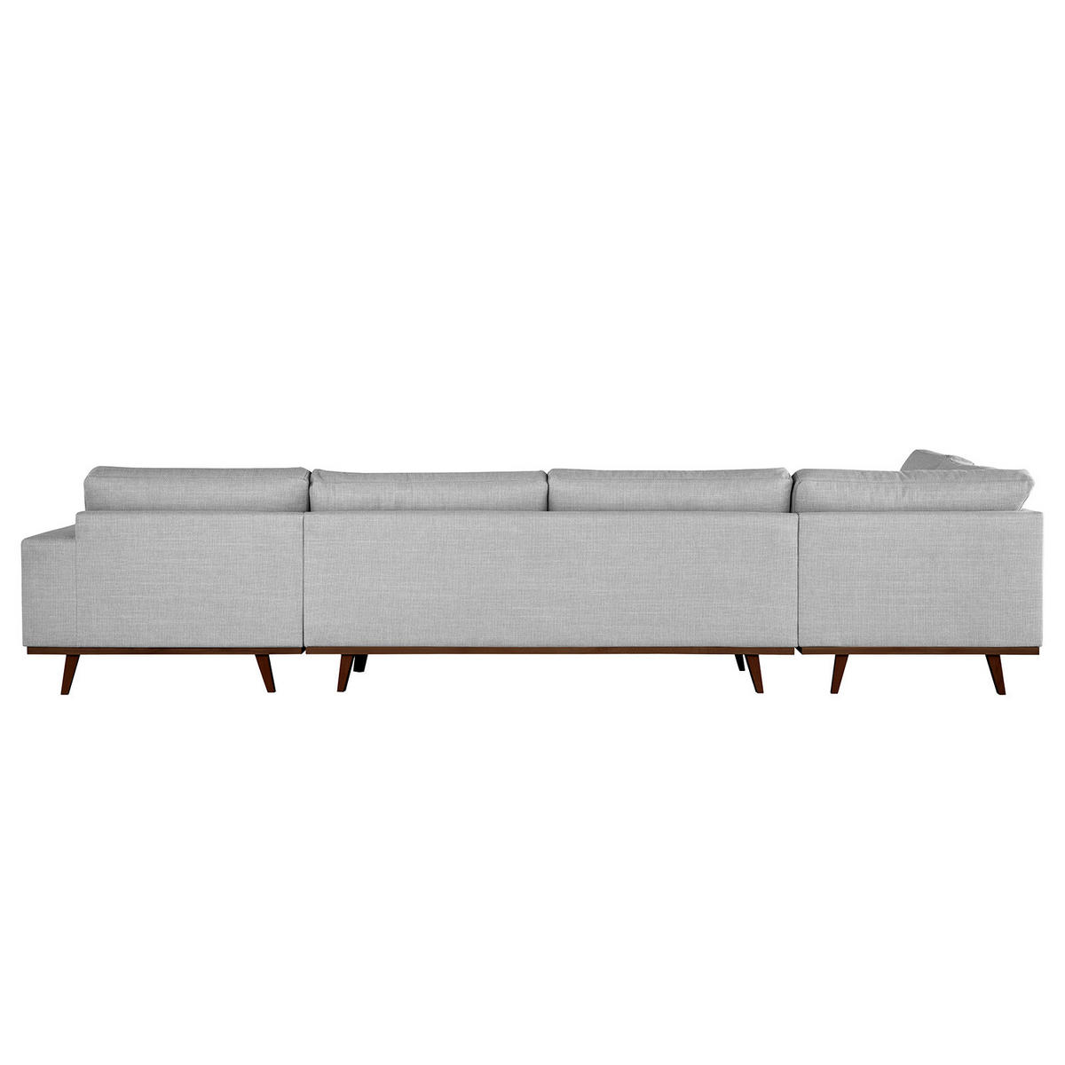 WOHNLANDSCHAFT mit Longchair - Buchefarben/Hellgrau, Buchenholz/Textil (371/81/219cm) - home24