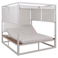 LOUNGE-GARTENLIEGE M63B Weiß, Cremeweiß - Weiß, Metall (200/200/200cm) - MCW