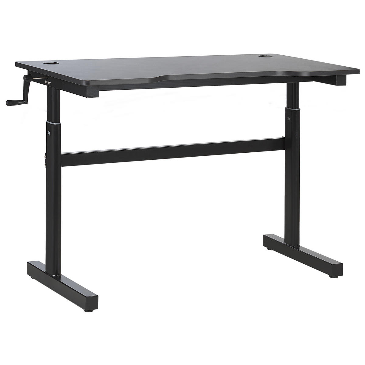 SPIELTISCH schwarz 120/60/72-114 cm Durbin - Schwarz, Holzwerkstoff (60/120/72cm) - Beliani