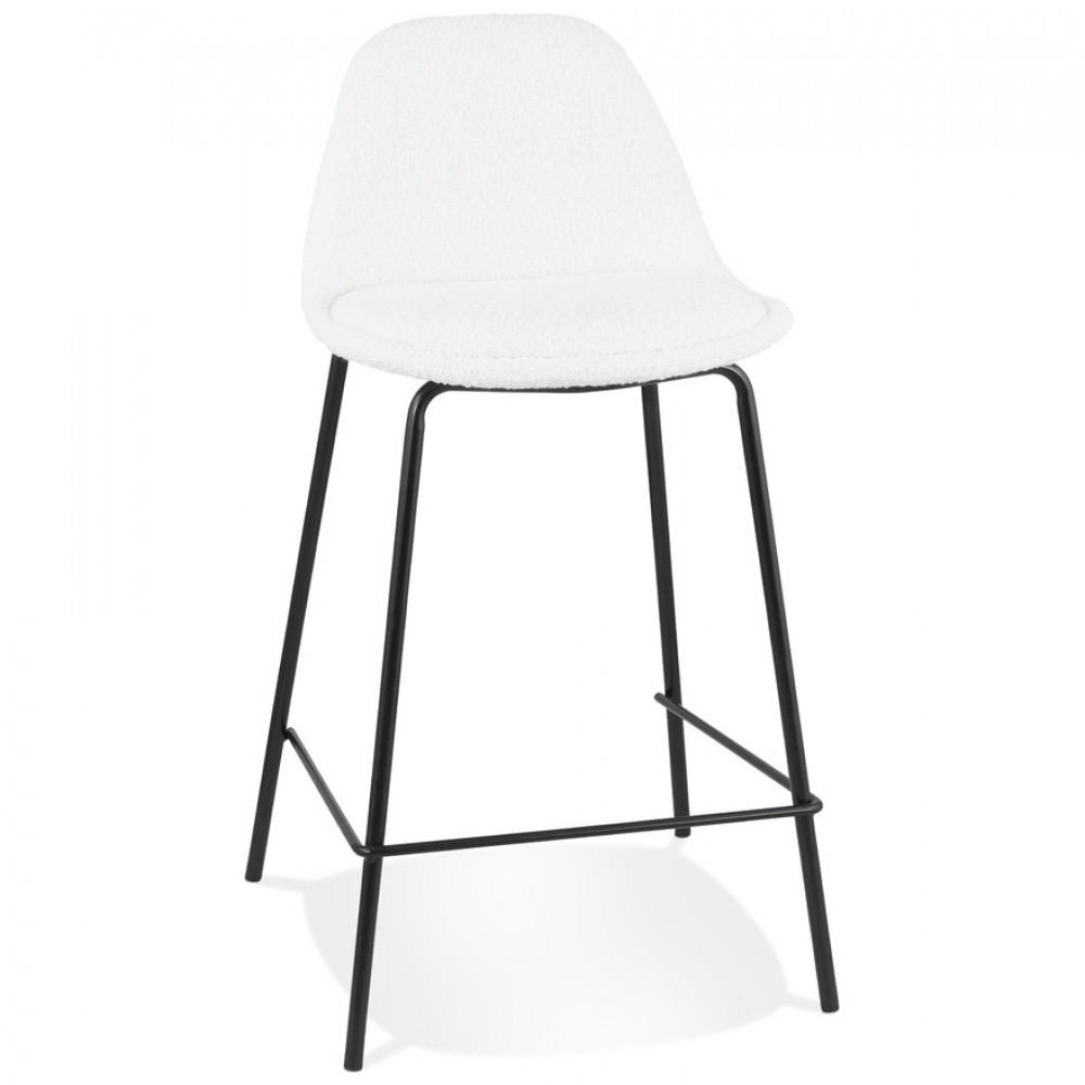 BARHOCKER Weiß 41x89x41cm - Schwarz/Weiß, Textil/Metall (41/89/41cm) - AlterEgo