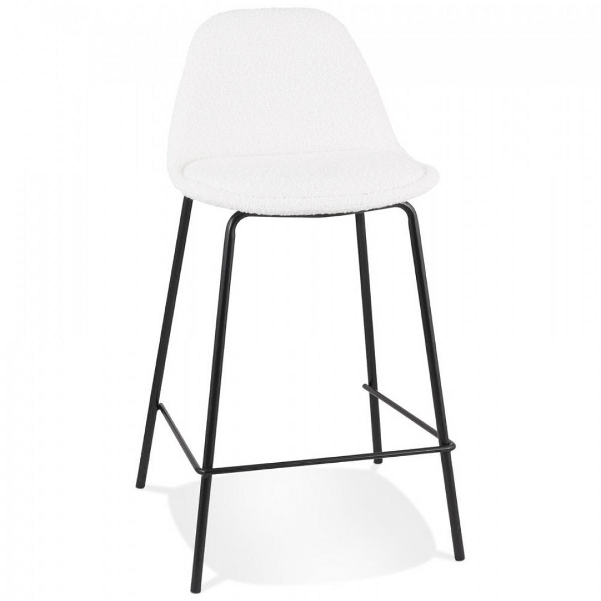 BARHOCKER Weiß 41x89x41cm - Schwarz/Weiß, Textil/Metall (41/89/41cm) - AlterEgo