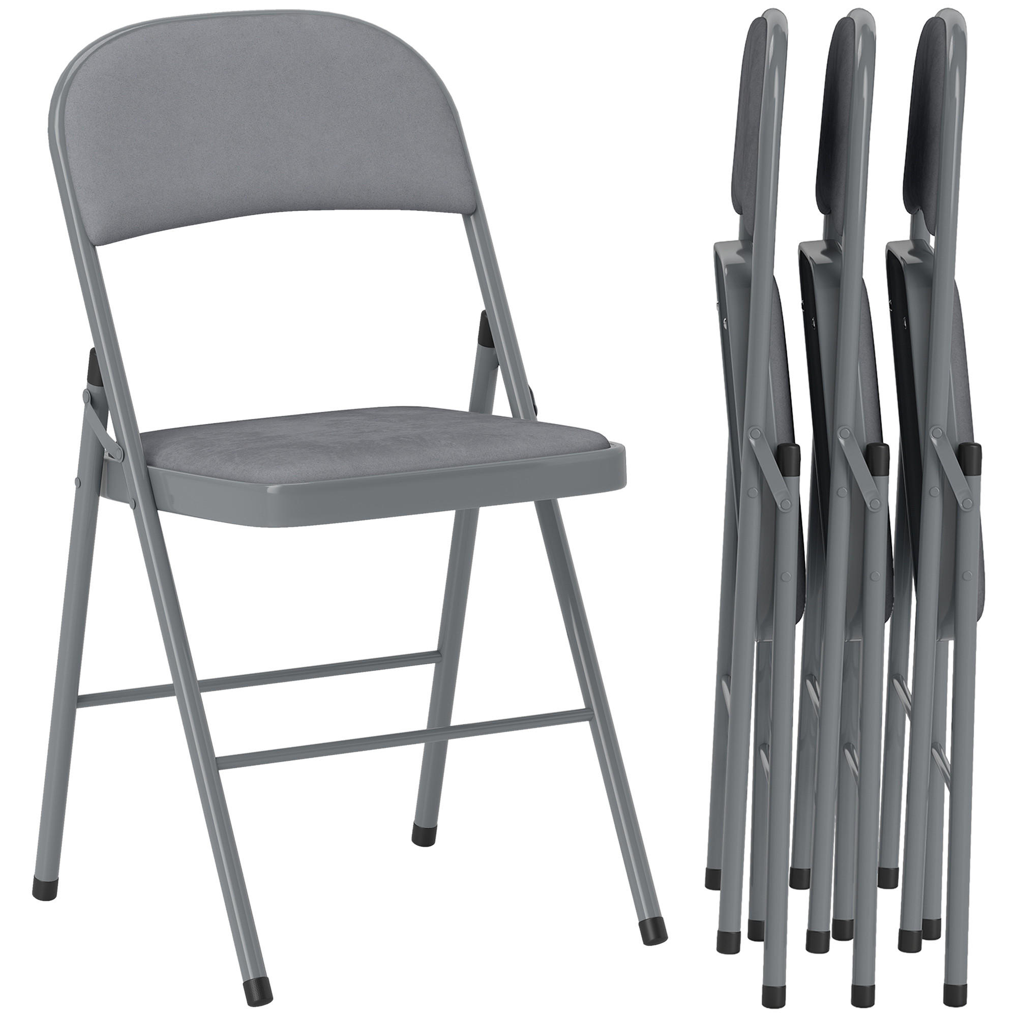 KLAPPSESSEL Grau 4 Stück - Grau, Naturmaterialien (45/78/46cm) - GiPP