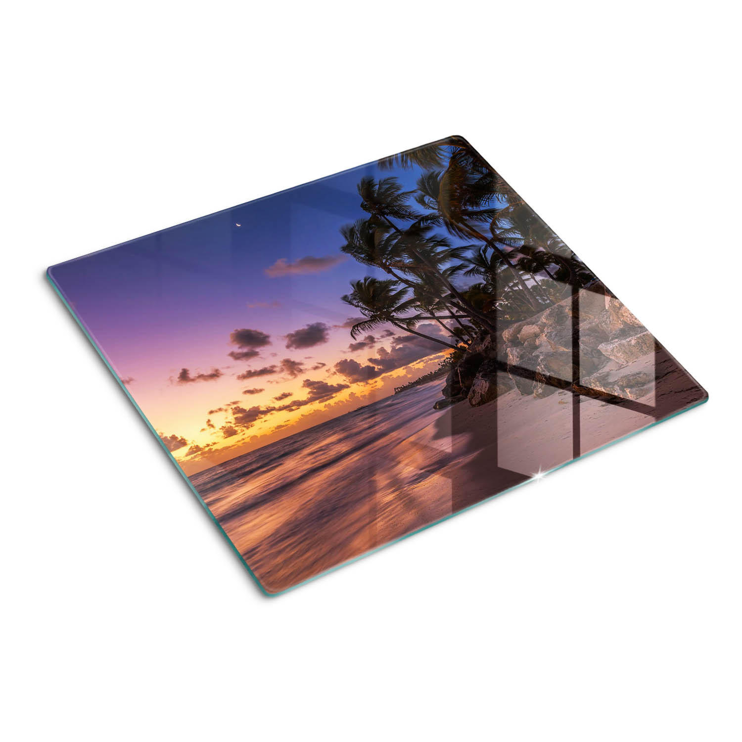 GLASPLATTE 60x52 cm Sonnenstrand - Gelb, Glas (60/0.4/52cm) - TULUP
