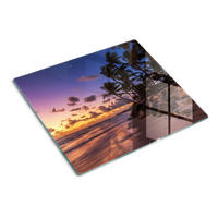GLASPLATTE 60x52 cm Sonnenstrand - Gelb, Glas (60/0.4/52cm) - TULUP