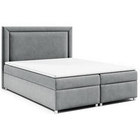 BOXBETT mit Bettkasten Trinity K-3 Bonellfederkern - Grau, Holz/Holzwerkstoff (140/200cm) - Best For Home