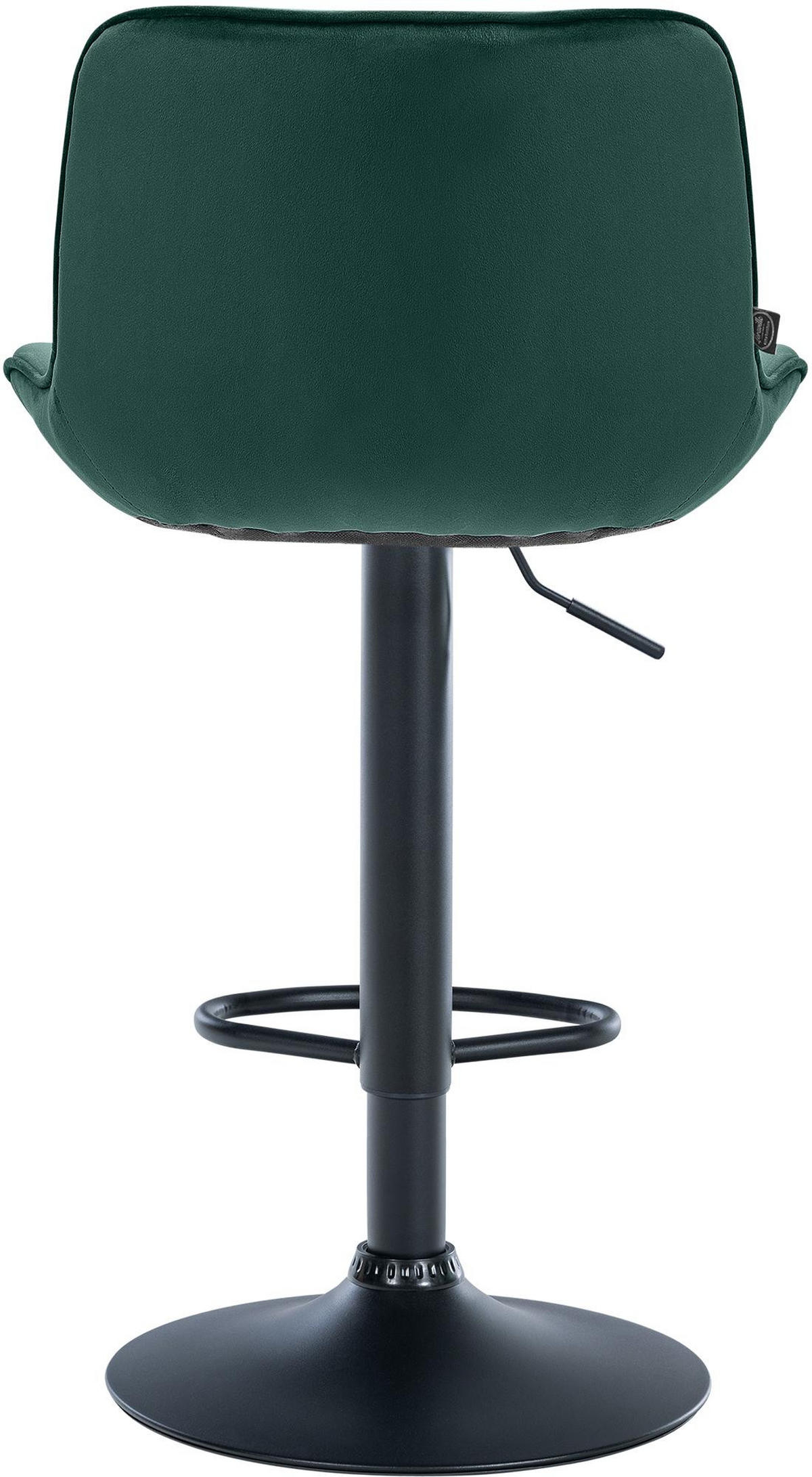 BARHOCKER 2er Set Samt grün - Schwarz/Grün, Textil/Metall (49/85/51cm) - CLP
