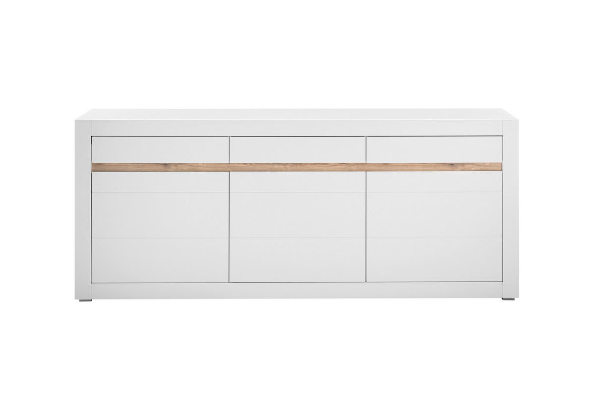 SIDEBOARD M15 Weiß Matt 217/90/42 cm - Weiß, Holzwerkstoff (217/90/42cm) - Livojo