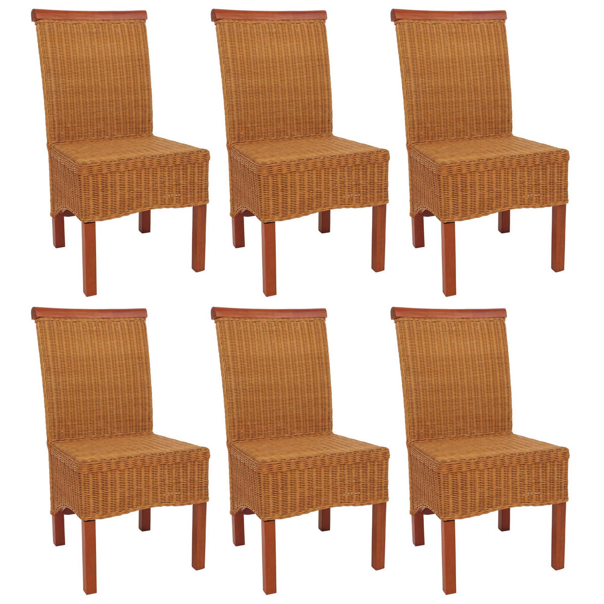 ESSZIMMERSTUHL Braun 6er-Set - Braun, Holz (46/96/42cm) - MCW