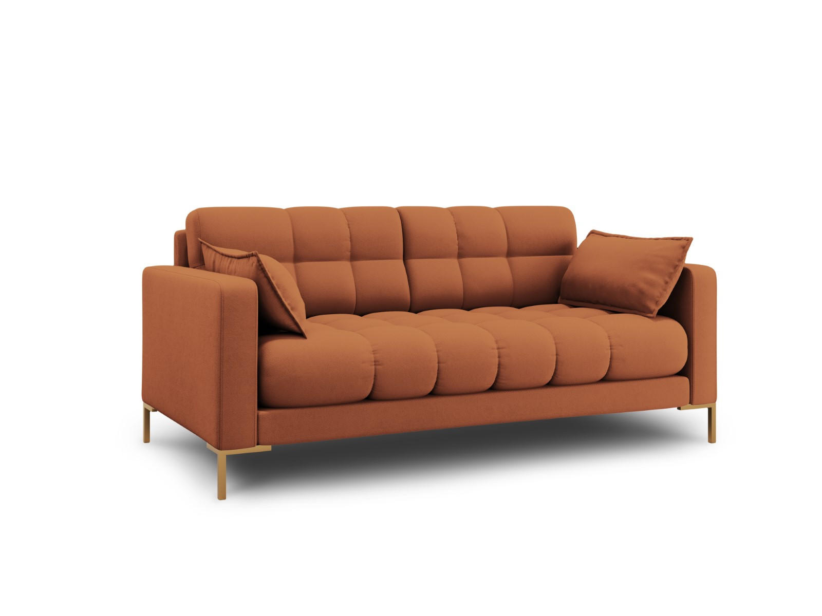 SOFA Mamaia aus strukturiertem Stoff ziegelstein 2 Sitzplätze - Braun, Textil (92/75/152cm) - Micadoni