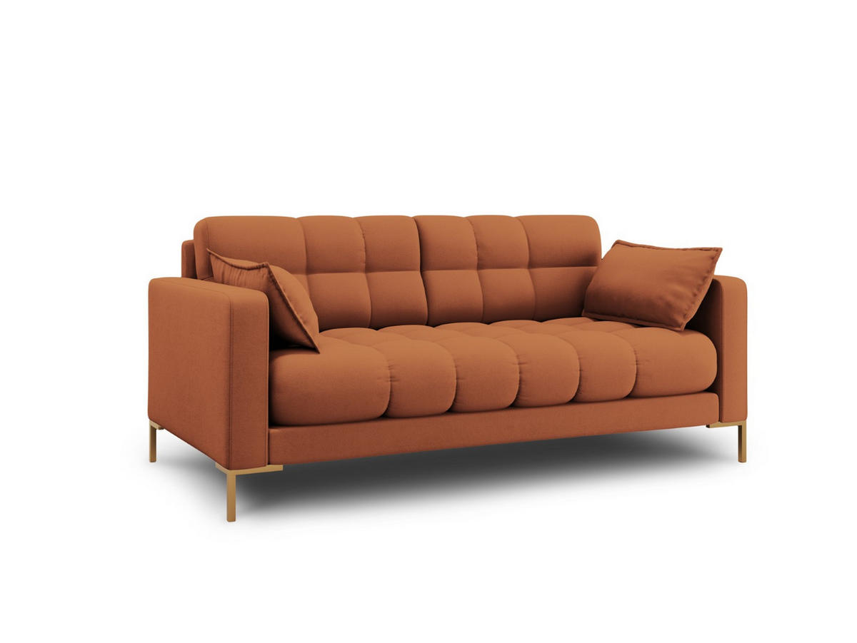 SOFA Mamaia aus strukturiertem Stoff ziegelstein 2 Sitzplätze - Braun, Textil (92/75/152cm) - Micadoni