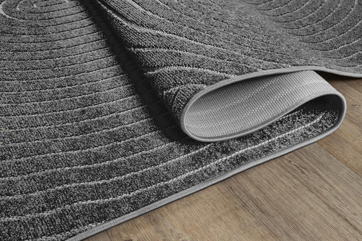TEPPICH Outdoor Geometrisch MEZEN Polypropylen Anthrazit 200 x 280 cm - Anthrazit, Textil (200/280cm) - KADIMA DESIGN
