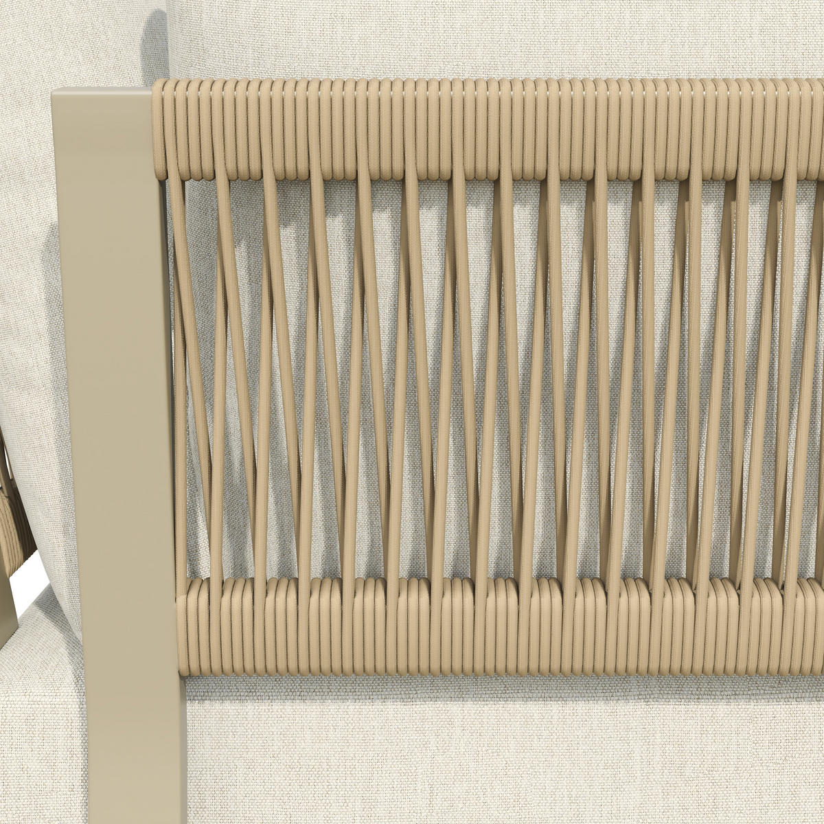 LOUNGEGARNITUR aus Stahl & Polyester Beige mit umbaubarer Liegefunktion - Beige, Metall - Modfu