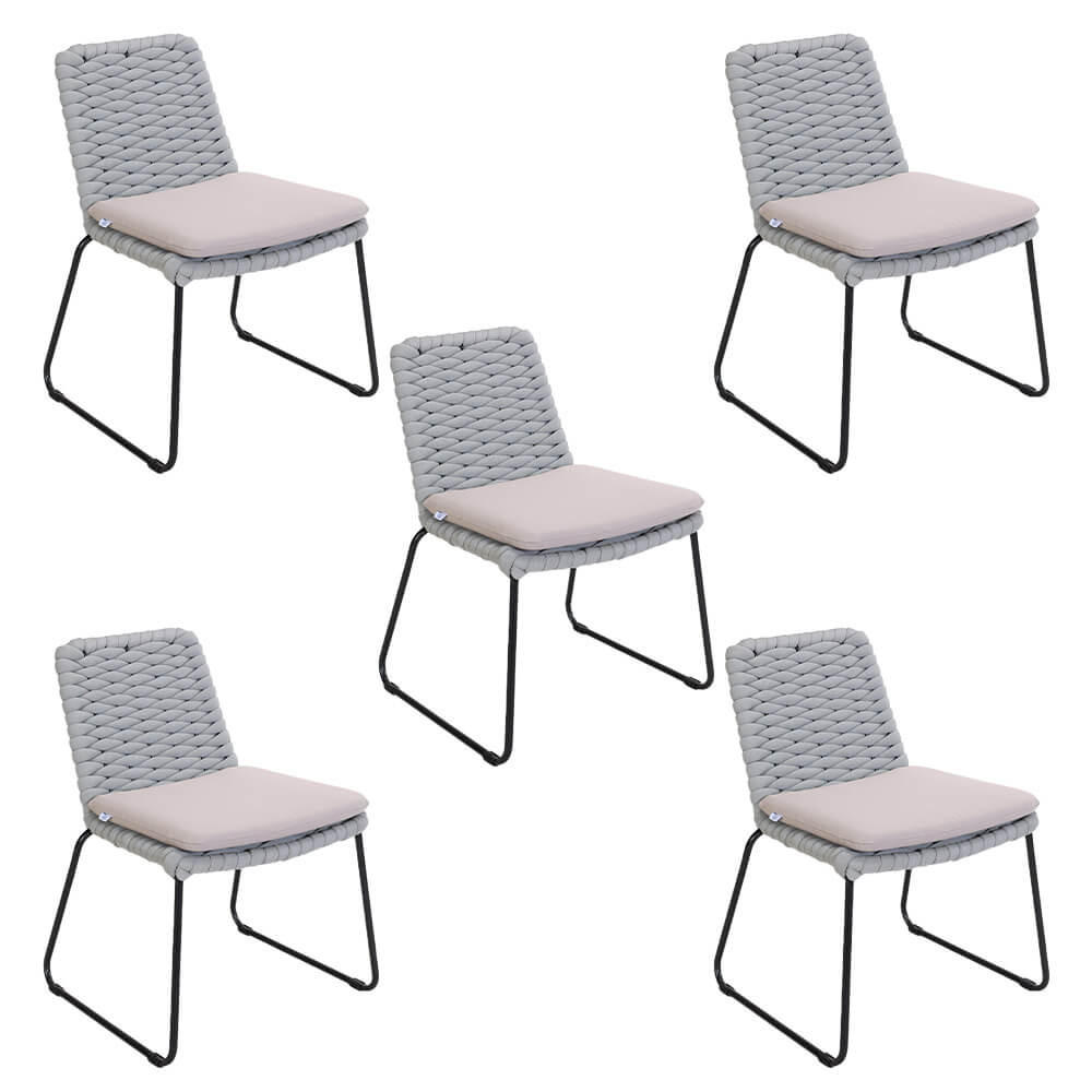 GARTENSTUHL BALERO - 5, Hellgrau - Hellgrau, Kunststoff/Metall (63/85/62cm) - Home Deluxe