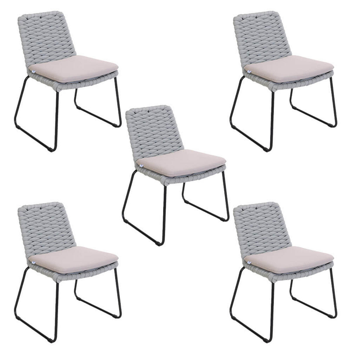 GARTENSTUHL BALERO - 5, Hellgrau - Hellgrau, Kunststoff/Metall (63/85/62cm) - Home Deluxe