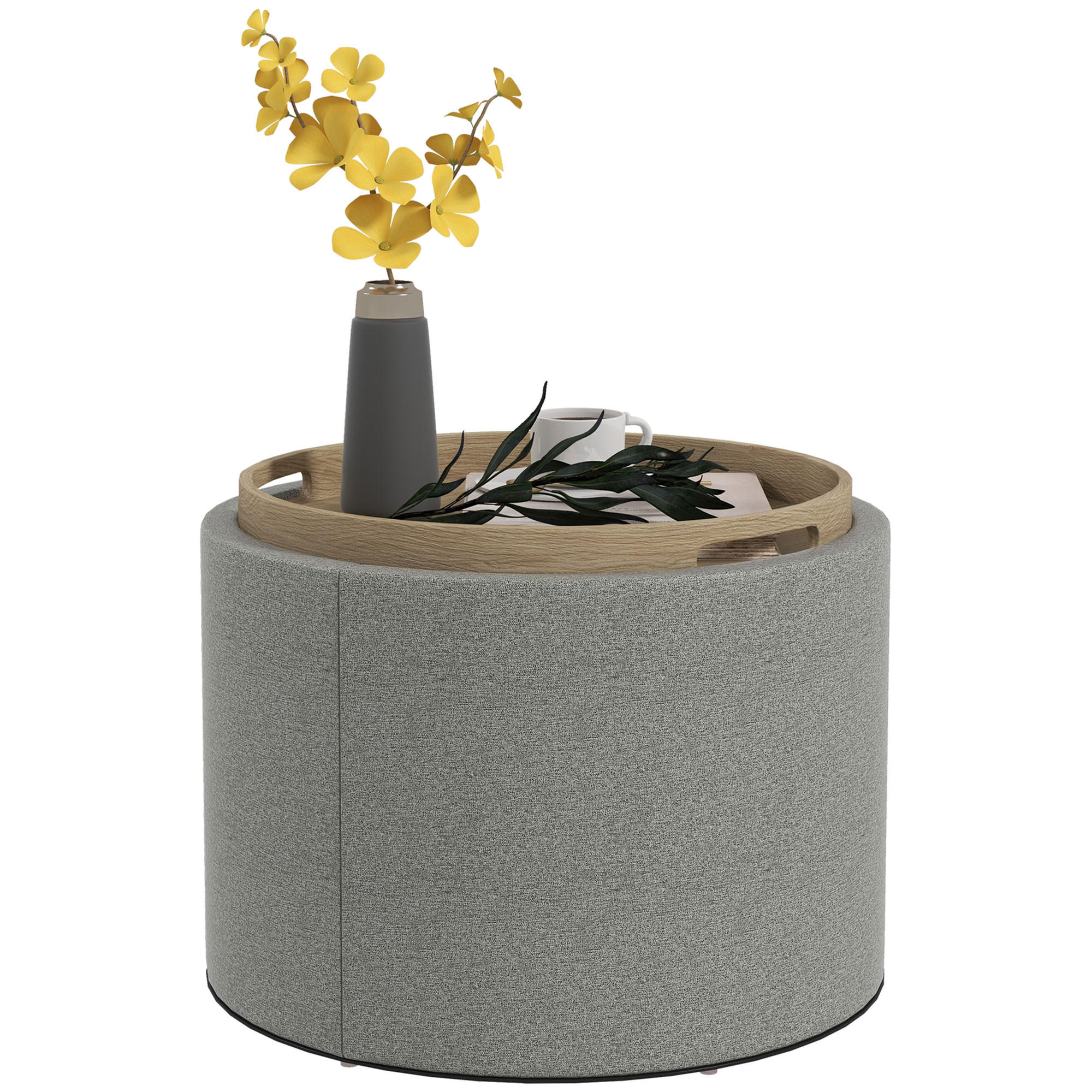 furnicato Polsterhocker Grau 56x42x56 cm