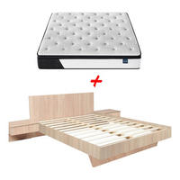 BETT COOL 140x190 cm + 2 Konsolen + Lattenrost + Matratze CASSIE / Gebleichte Eiche - Sonoma Eiche, Holzwerkstoff - Weber Industries