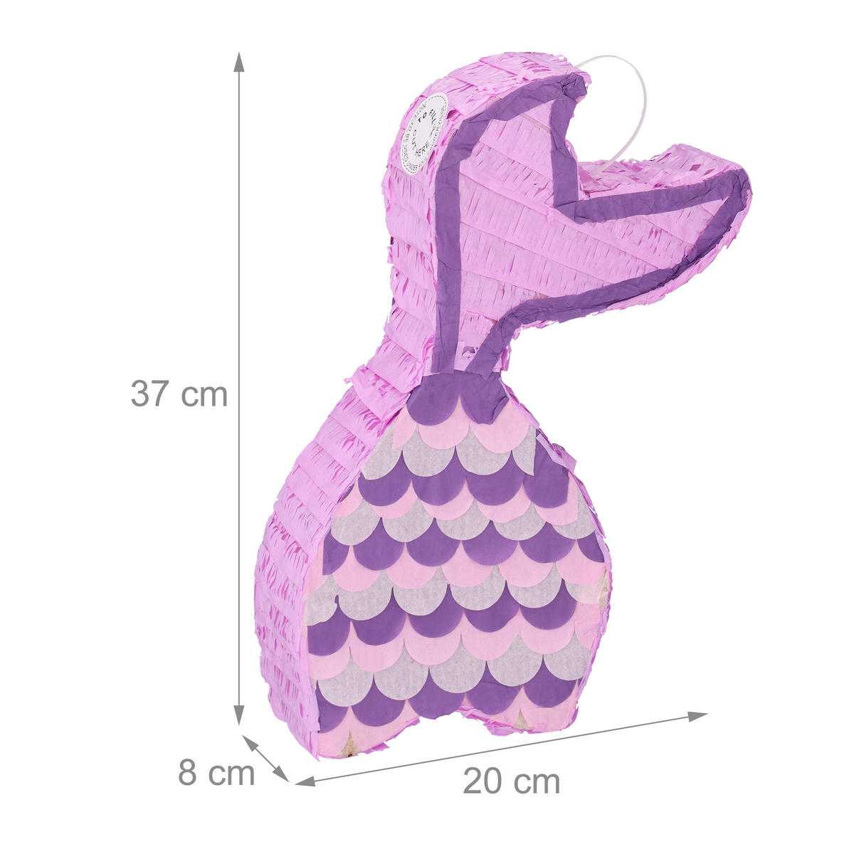 PINATA - Lila, Papier/Wellpappe (20/37.5/8cm) - Relaxdays