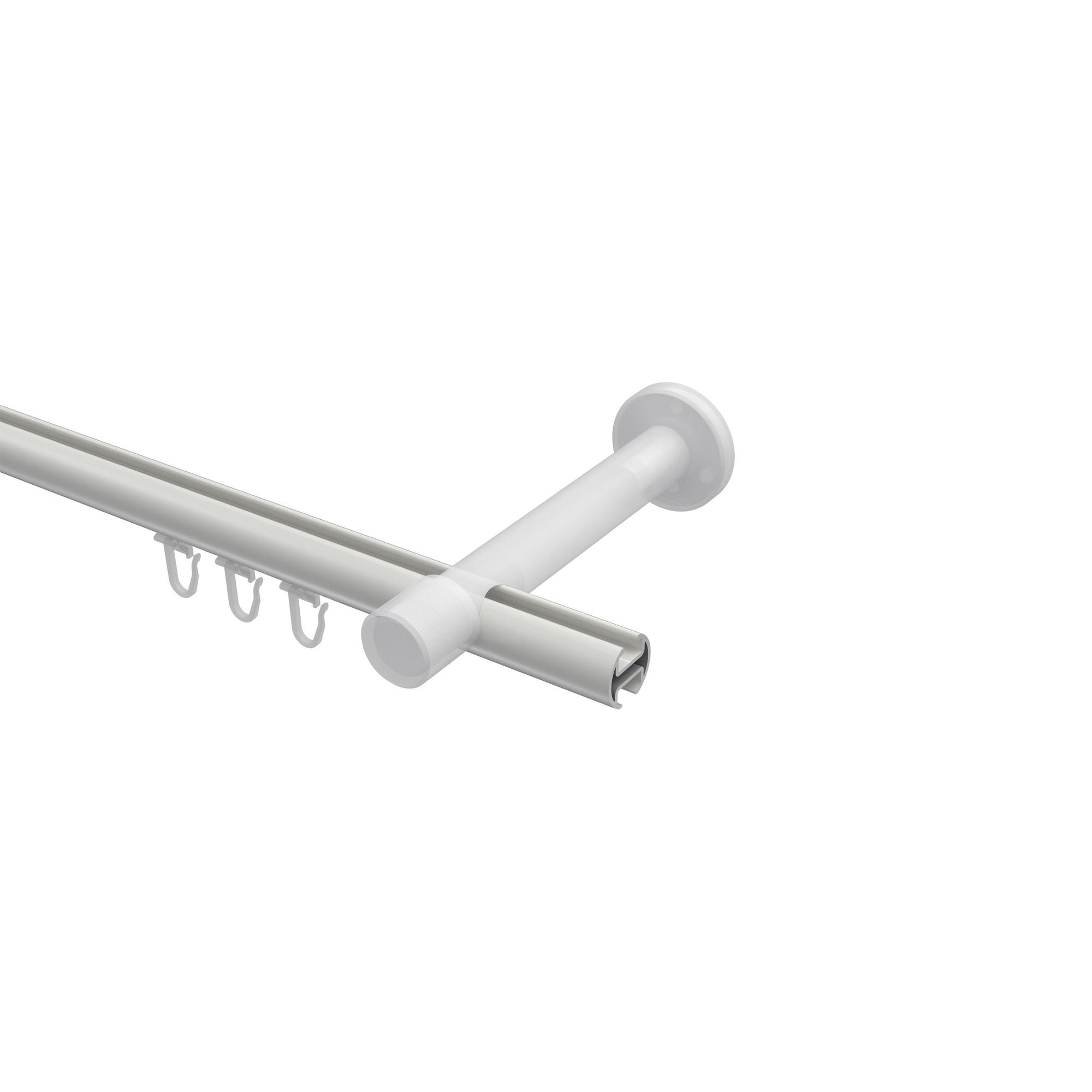 GARDINENSTANGE INNENLAUF Prestige Tanara 120 cm, 1-läufig, 20 mm Ø Weiß - Chromfarben/Weiß, Metall (120cm) - INTERDECO