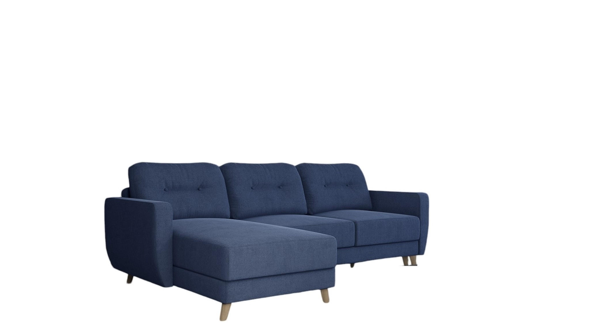 ECKSOFA Marlies In Sawana - Blau, Holzwerkstoff/Textil (233/140cm) - Fun Möbel