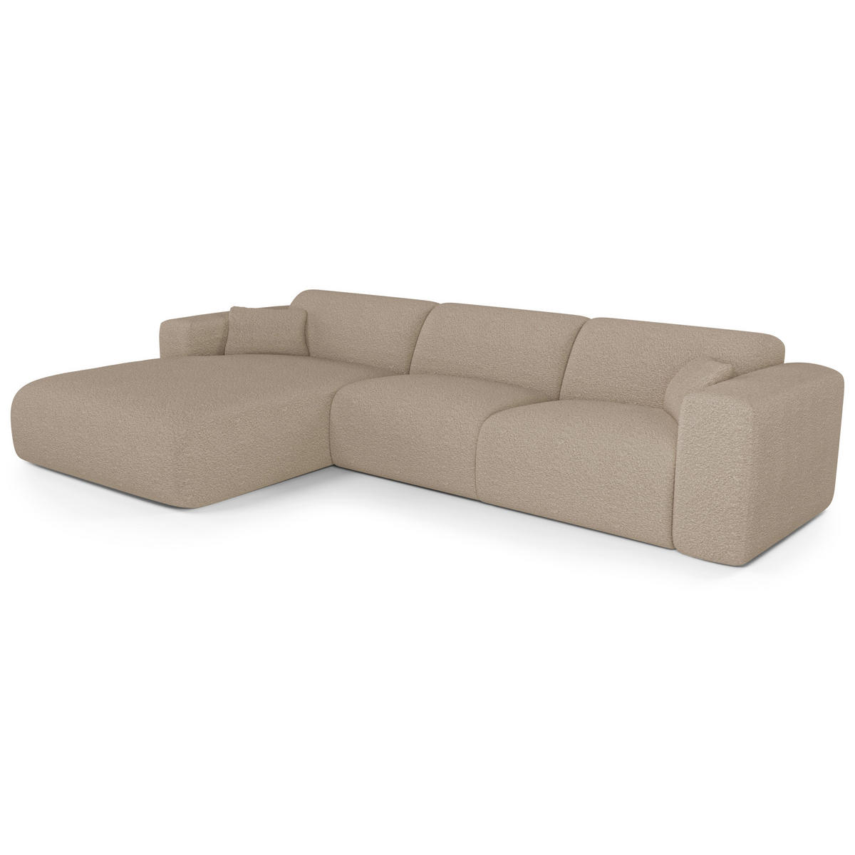 ECKSOFA LINKS SCHLAFSOFA Steinbock Taupe 280cm - Taupe, Textil (165/280cm) - Sia Home