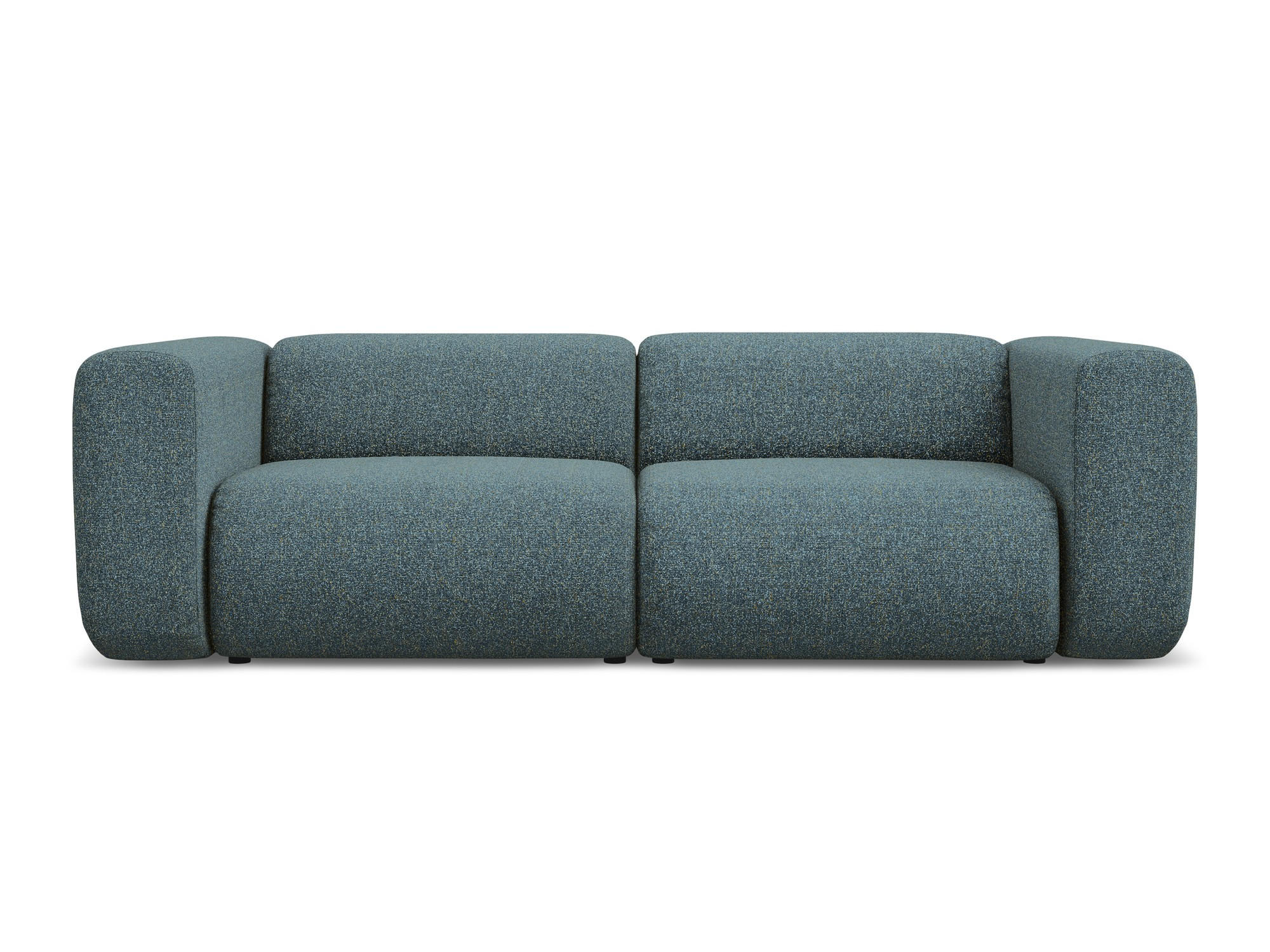 3-SITZER SOFA Strukturstoff Stoff Blau - Blau/Blaugrau, Kunststoff/Textil (228/70/89cm) - Makamii