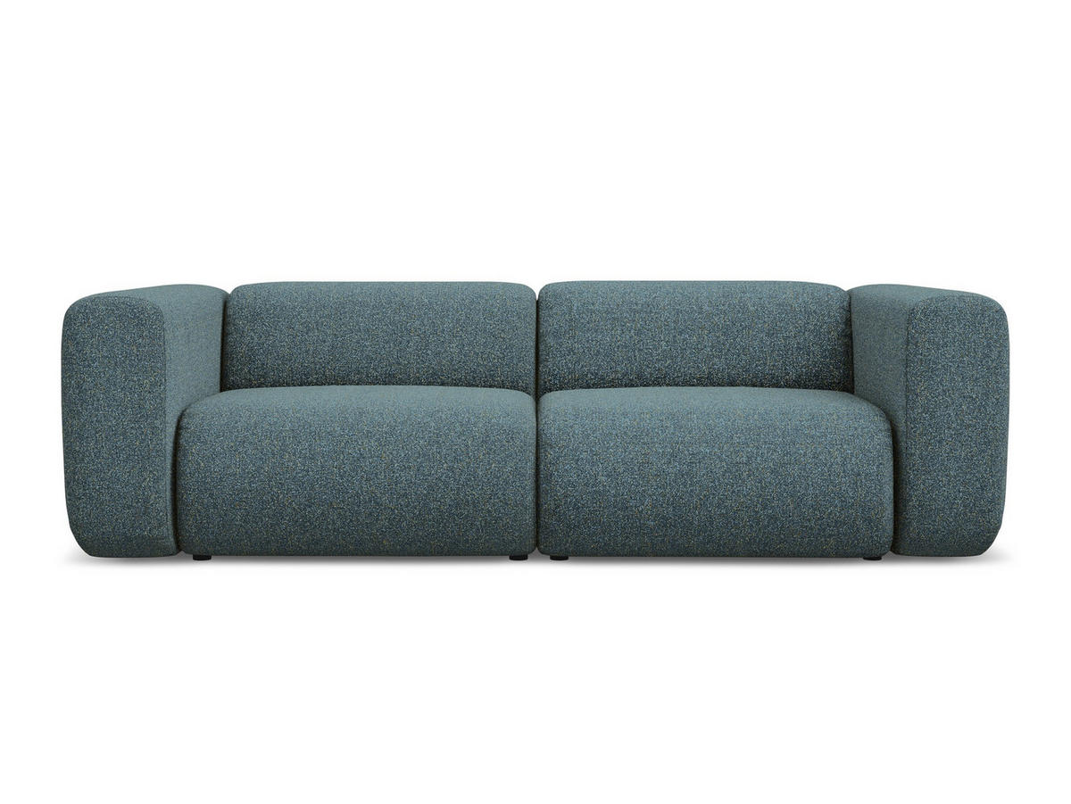 3-SITZER SOFA Strukturstoff Stoff Blau - Blau/Blaugrau, Kunststoff/Textil (228/70/89cm) - Makamii