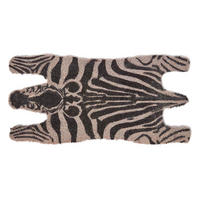 FUSSMATTE Zebra, Kokos 38/75 cm - Schwarz, Naturmaterialien (38/75cm) - Homescapes